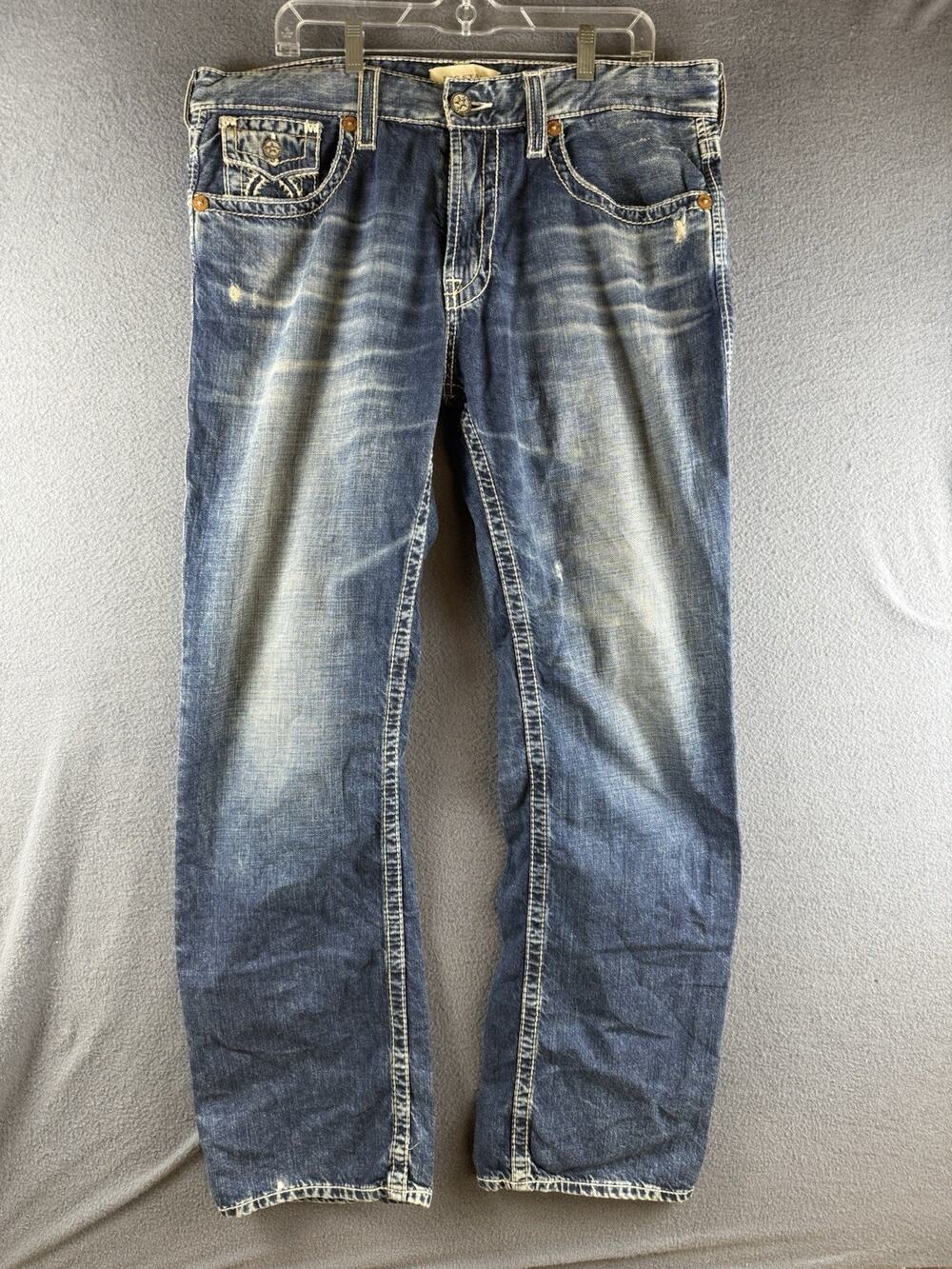 Big Star UNION Regular Straight Leg Denim Blue Jeans 36x32 Men's Sz 36R EUC